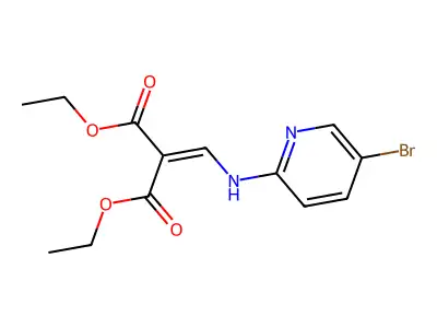 Diethyl 2-(((5-bromopyridin-2-yl)amino)methylene)malonate structure