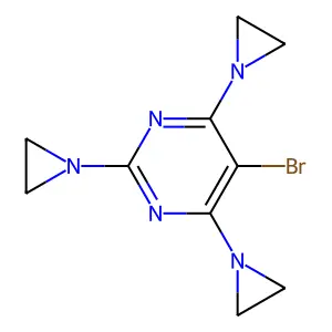 Pyrimidine, 5-bromo-2,4,6-tris(1-aziridinyl)- structure