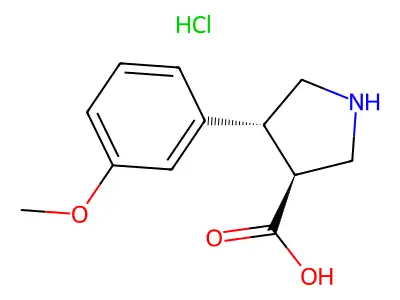 (3S,4R)-4-(3-methoxyphenyl)pyrrolidine-3-carboxylic acid hydrochloride structure