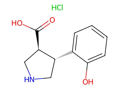 (+/-)-trans-4-(2-Hydroxy-phenyl)-pyrrolidine-3-carboxylic acid-HCl structure