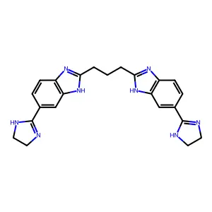 2,2'-(1,3-Propanediyl)bis(5-(4,5-dihydro-1H-imidazol-2-yl)-1H-benzimidazole) structure