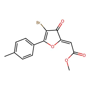 methyl (2Z)-2-[4-bromo-5-(4-methylphenyl)-3-oxofuran-2-ylidene]acetate structure