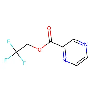 Pyrazinecarboxylic acid, 2,2,2-trifluoroethyl ester structure