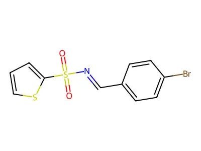 N-[(4-bromophenyl)methylidene]thiophene-2-sulfonamide structure