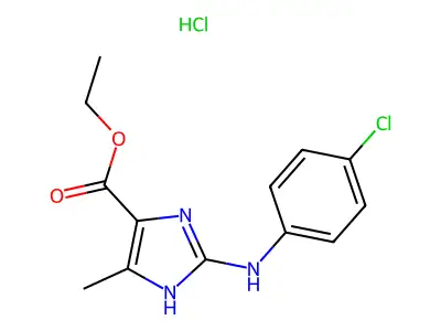 1H-Imidazole-4-carboxylic acid, 2-((4-chlorophenyl)amino)-5-methyl-, ethyl ester, monohydrochloride structure