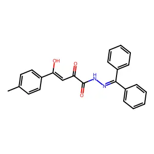 (Z)-N-(benzhydrylideneamino)-2-hydroxy-4-oxo-4-(p-tolyl)but-2-enamide structure