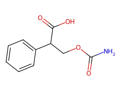 alpha-(((Aminocarbonyl)oxy)methyl)benzeneacetic acid structure