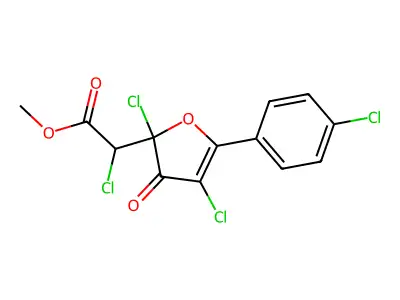 Methyl 2,3-dihydro-5-(4-chlorophenyl)-3-oxo-alpha,2,4-trichloro-2-furanacetate structure