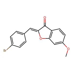 (Z)-2-(4-bromobenzylidene)-6-methoxybenzofuran-3(2H)-one structure