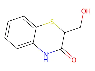 2-(hydroxymethyl)-4H-1,4-benzothiazin-3-one structure