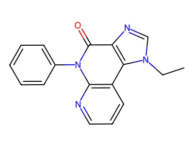 4H-Imidazo(4,5-c)(1,8)naphthyridin-4-one, 1,5-dihydro-1-ethyl-5-phenyl- structure
