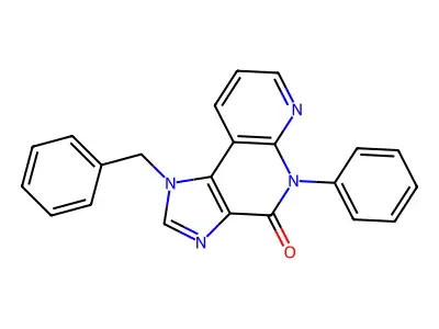 4H-Imidazo(4,5-c)(1,8)naphthyridin-4-one, 1,5-dihydro-5-phenyl-1-(phenylmethyl)- structure