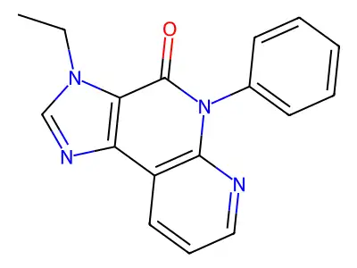 4H-Imidazo(4,5-c)(1,8)naphthyridin-4-one, 3,5-dihydro-3-ethyl-5-phenyl- structure