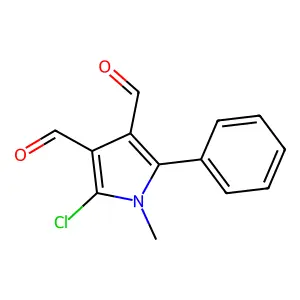 2-chloro-1-methyl-5-phenyl-1H-pyrrole-3,4-dicarbaldehyde structure