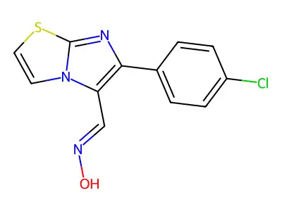 N-[[6-(4-chlorophenyl)imidazo[2,1-b][1,3]thiazol-5-yl]methylidene]hydroxylamine structure