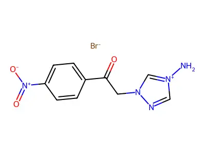 2-(4-Amino-1,2,4-triazol-4-ium-1-yl)-1-(4-nitrophenyl)ethanone;bromide structure