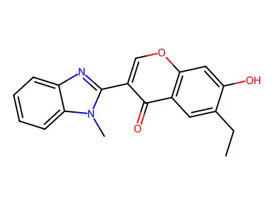 6-ethyl-7-hydroxy-3-(1-methyl-1H-benzimidazol-2-yl)-4H-chromen-4-one structure