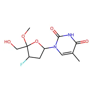 3'-Deoxy-3'-fluoro-4'-methoxythymidine structure