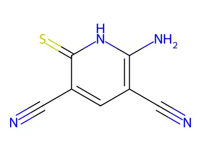 2-氨基-6-巯基吡啶-3,5-二甲腈 structure