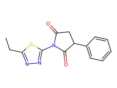 2,5-Pyrrolidinedione, 1-(5-ethyl-1,3,4-thiadiazol-2-yl)-3-phenyl- structure
