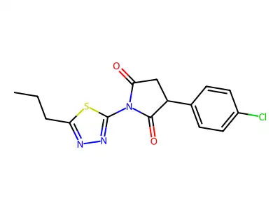 2,5-Pyrrolidinedione, 3-(4-chlorophenyl)-1-(5-propyl-1,3,4-thiadiazol-3-yl)- structure