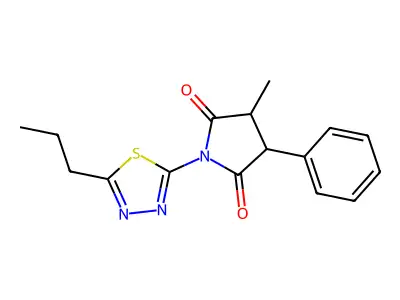 3-Methyl-4-phenyl-1-(5-propyl-1,3,4-thiadiazol-2-yl)pyrrolidine-2,5-dione structure