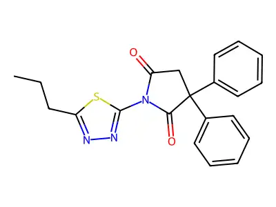 2,5-Pyrrolidinedione, 3,3-diphenyl-1-(5-propyl-1,3,4-thiadiazol-2-yl)- structure