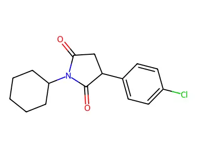 2,5-Pyrrolidinedione, 3-(4-chlorophenyl)-1-cyclohexyl- structure