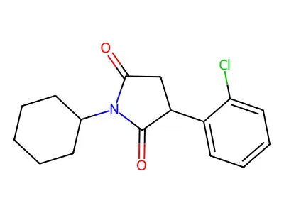 2,5-Pyrrolidinedione, 3-(2-chlorophenyl)-1-cyclohexyl- structure