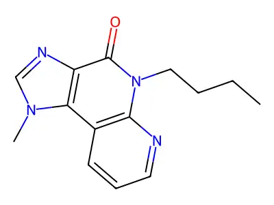 4H-Imidazo(4,5-c)(1,8)naphthyridin-4-one, 1,5-dihydro-5-butyl-1-methyl- structure
