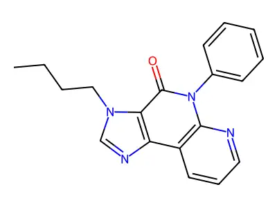 4H-Imidazo(4,5-c)(1,8)naphthyridin-4-one, 3,5-dihydro-3-butyl-5-phenyl- structure
