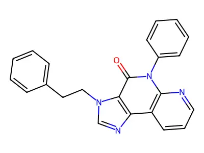 4H-Imidazo(4,5-c)(1,8)naphthyridin-4-one, 3,5-dihydro-5-phenyl-3-(2-phenylethyl)- structure