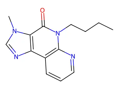 4H-Imidazo(4,5-c)(1,8)naphthyridin-4-one, 3,5-dihydro-5-butyl-3-methyl- structure