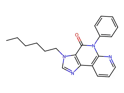 4H-Imidazo(4,5-c)(1,8)naphthyridin-4-one, 3,5-dihydro-3-hexyl-5-phenyl- structure