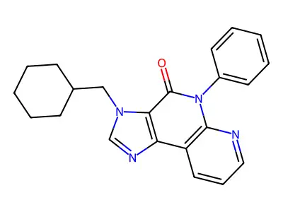 4H-Imidazo(4,5-c)(1,8)naphthyridin-4-one, 3,5-dihydro-3-(cyclohexylmethyl)-5-phenyl- structure