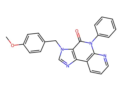 4H-Imidazo(4,5-c)(1,8)naphthyridin-4-one, 3,5-dihydro-3-((4-methoxyphenyl)methyl)-5-phenyl- structure