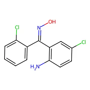 (2-Amino-5-chlorophenyl)(2-chlorophenyl)methanone oxime structure