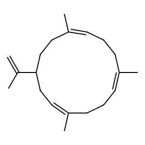 1,5,9-Cyclotetradecatriene, 1,5,9-trimethyl-12-(1-methylethenyl)- structure