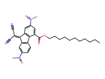 undecyl 9-(dicyanomethylidene)-2,7-dinitro-9H-fluorene-4-carboxylate structure