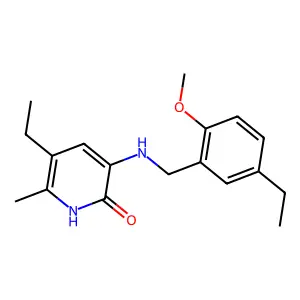 2(1H)-Pyridinone, 5-ethyl-3-(((5-ethyl-2-methoxyphenyl)methyl)amino)-6-methyl- structure