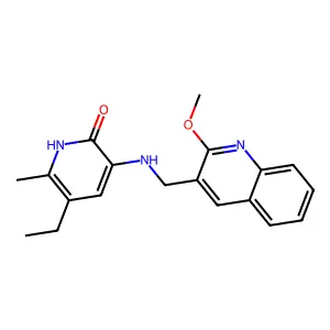 2(1H)-Pyridinone, 5-ethyl-3-(((2-methoxy-3-quinolinyl)methyl)amino)-6-methyl- structure