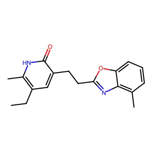 5-ethyl-6-methyl-3-[2-(4-methyl-1,3-benzoxazol-2-yl)ethyl]-1H-pyridin-2-one structure