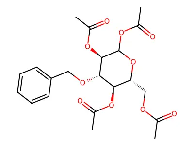 3-Benzyl-1,2,4,6-tetraacetylgalactopyranose structure