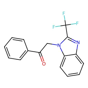 1-phenyl-2-[2-(trifluoromethyl)-1H-benzimidazol-1-yl]ethanone structure