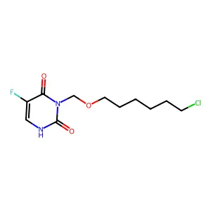 1-((6-Chlorohexyloxy)methyl)-5-fluorouracil structure