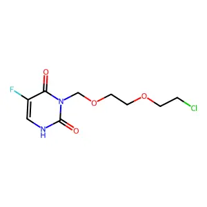 1-((2-(2-Chloroethoxy)ethoxy)methyl)-5-fluorouracil structure