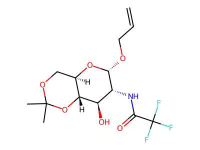 1-o-Allyl-2-deoxy-4,6-o-isopropylidene-2-(trifluoroacetamido)-alpha-D-gluco-pyranoside structure