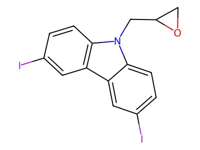 3,6-Diiodo-9-(oxiran-2-ylmethyl)carbazole structure