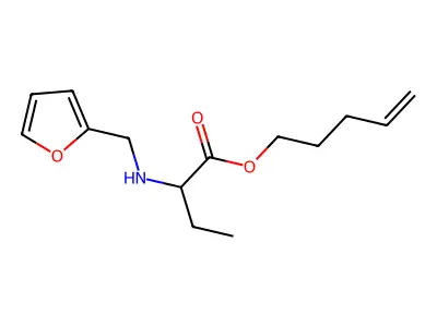 Pent-4-enyl 2-(furan-2-ylmethylamino)butanoate structure