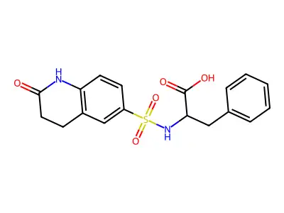 2-{[(2-OXO-1,2,3,4-TETRAHYDROQUINOLIN-6-YL)-SULFONYL]AMINO}-3-PHENYLPROPANOIC ACID structure